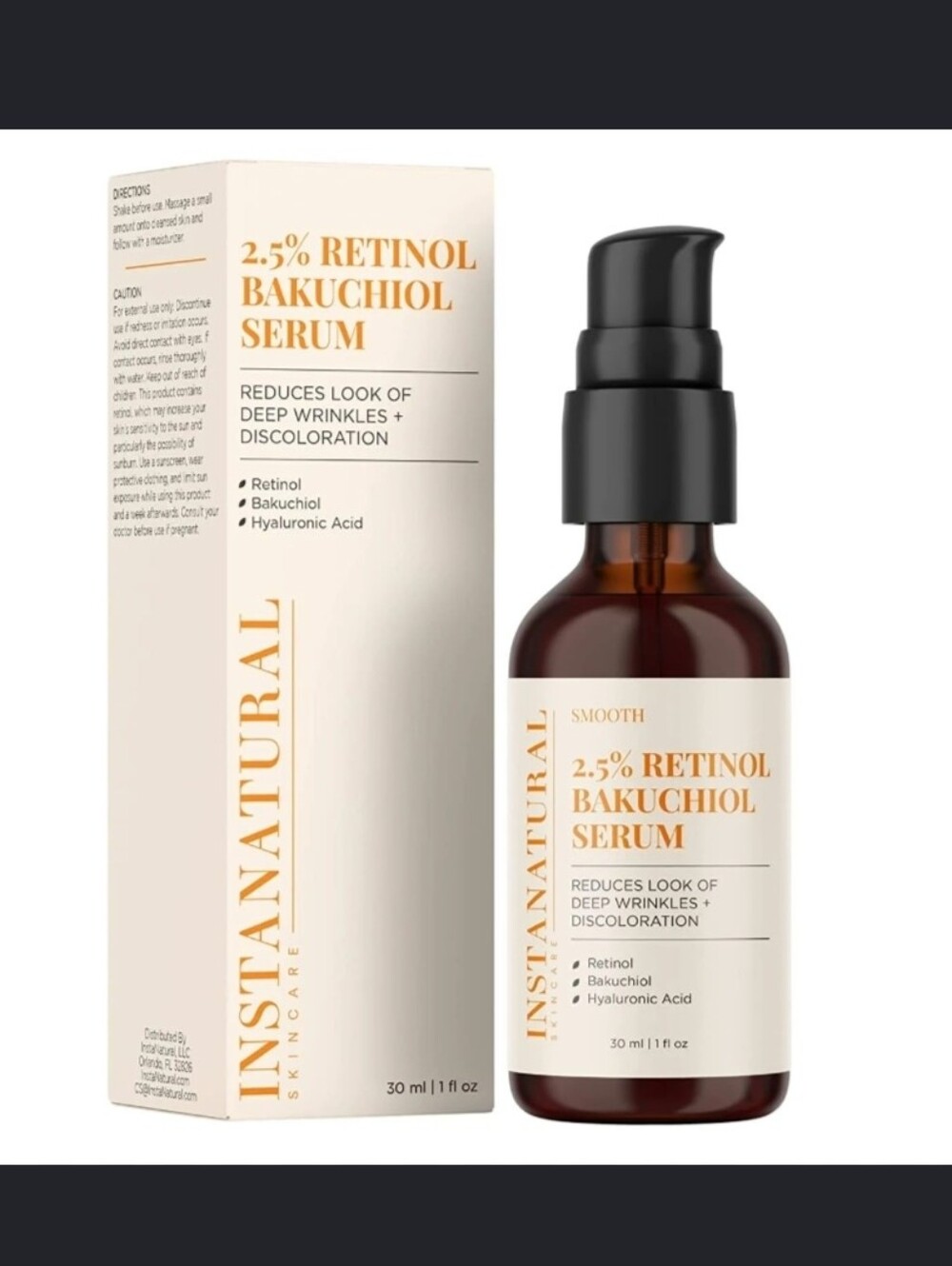 InstaNatural 2.5% Retinol Bakuchiol Serum